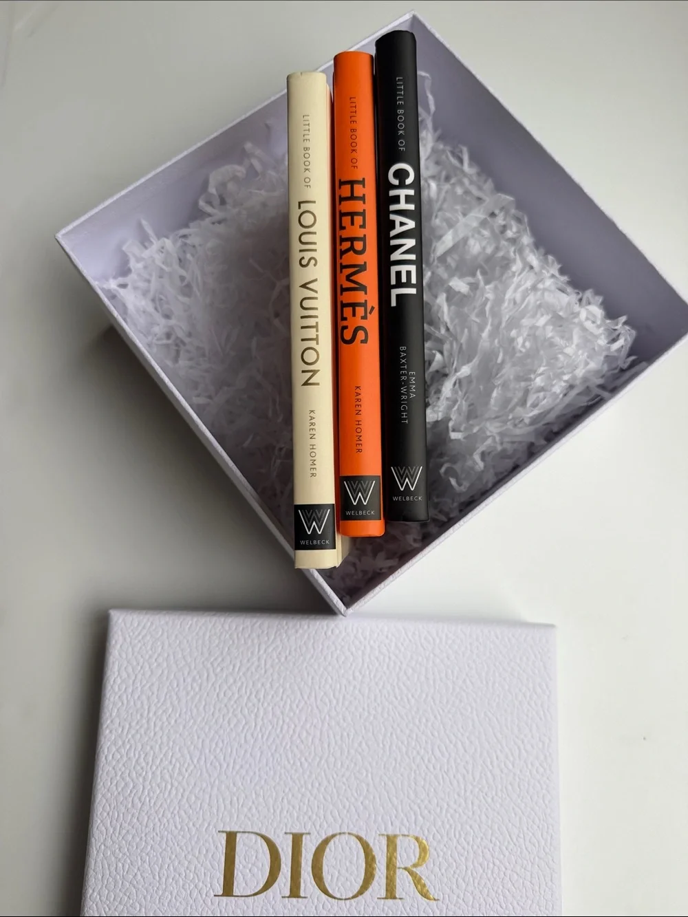 Little Book of Luxury 3-Book Set Chanel Hermès Louis Vuitton in Dior Box